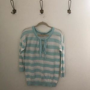 Banana Republic Aqua & White stripped top - Large